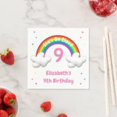 Auf Cloud 9! Rainbow Birthday Serviette (Beispiel)