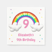 Auf Cloud 9! Rainbow Birthday Serviette (Vorderseite)