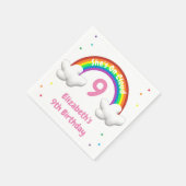 Auf Cloud 9! Rainbow Birthday Serviette (Ecke)