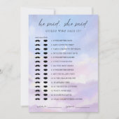 Auf Cloud 9 raten Sie, wer Brautparty-Spielkarte Einladung (Vorderseite)