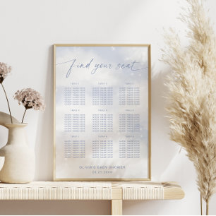 Auf Cloud 9 Staubblauer Sitzplan Poster