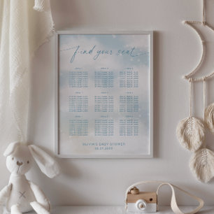 Auf Cloud 9 Vibranly Blue Seating Chart Poster