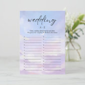 Auf Cloud 9 Wedding A-Z Brautparty Game Card Einladung (Stehend Vorderseite)