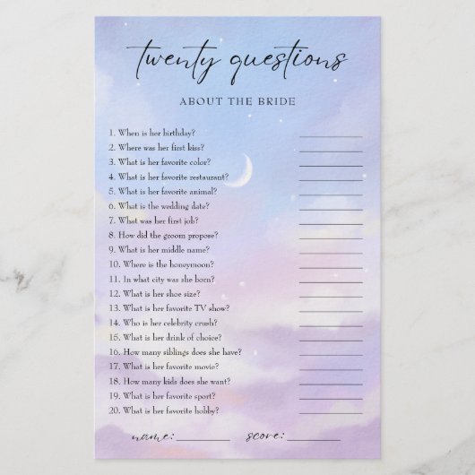 Auf Cloud 9 wie gut kennen Sie die Braut (Vorderseite)