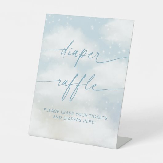 Auf Cloud 9 Windeln lebhaftes Blau Sockelschild (Vorderseite)