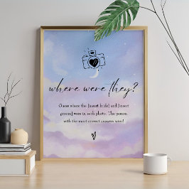 Auf Cloud 9, wo sie Brautparty Game Sign-Zeichen Poster