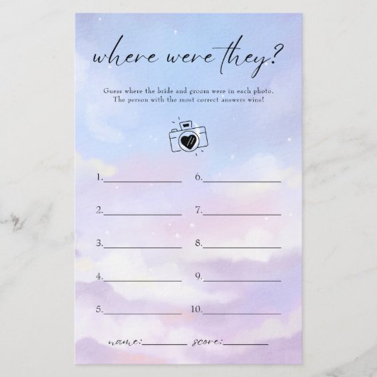 Auf Cloud 9 wo waren sie Brautparty-Spiel Flyer (Vorne)