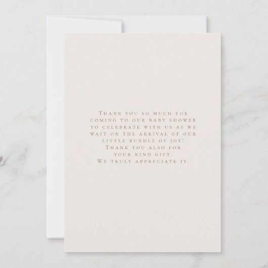 Auf Cloud Baby Dusche können wir Teddy Bear frühze Dankeskarte (Rückseite)