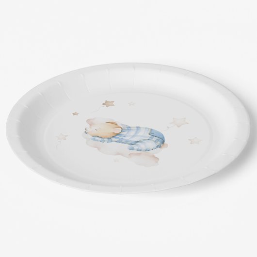 Auf Cloud Baby Dusche können wir Teddy Bear frühze Pappteller (Schrägansicht)