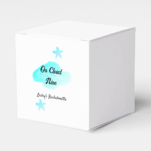 Auf Cloud neun pastellblauen Wolken Stern Bachelor Geschenkschachtel