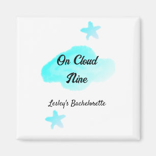 Auf Cloud neun pastellblauen Wolken Stern Bachelor Magnet