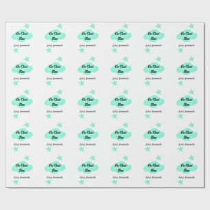 Auf Cloud neun pastellgrünen Wolken Stern Bachelor Geschenkpapier