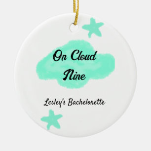 Auf Cloud neun pastellgrünen Wolken Stern Bachelor Keramik Ornament