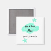 Auf Cloud neun pastellgrünen Wolken Stern Bachelor Magnet (Vorderseite/Rückseite)