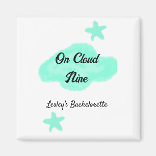Auf Cloud neun pastellgrünen Wolken Stern Bachelor Magnet