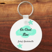 Auf Cloud neun pastellgrünen Wolken Stern Bachelor Schlüsselanhänger (Vorderseite)