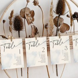 Auf Cloud Nine Blue Brautparty Name Tischnummer