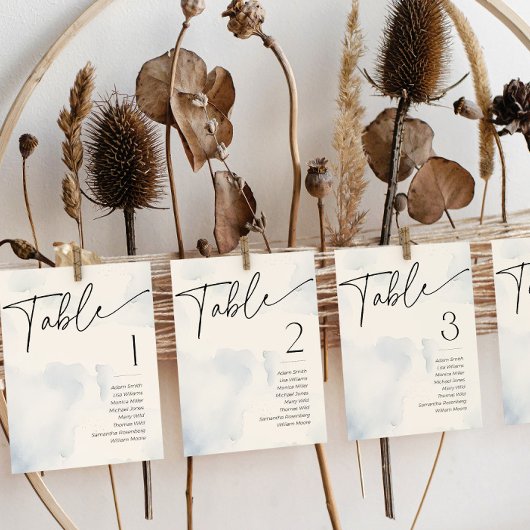 Auf Cloud Nine Blue Brautparty Name Tischnummer