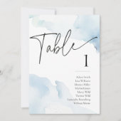Auf Cloud Nine Blue Brautparty Name Tischnummer (Vorderseite)