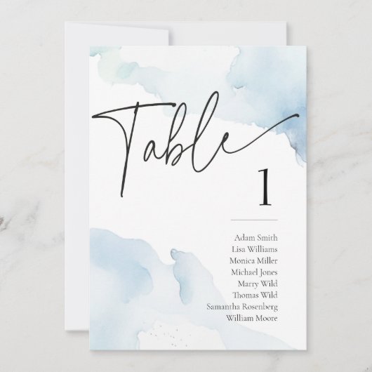 Auf Cloud Nine Blue Brautparty Name Tischnummer (Vorderseite)