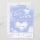 Auf Cloud Nine Dreamy Heart Clouds Brautparty Einladung (Vorderseite)