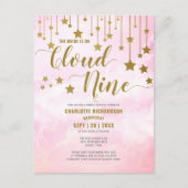 Auf Cloud Nine Dreamy Pastellrosa Brautparty Postkarte (Vorderseite)