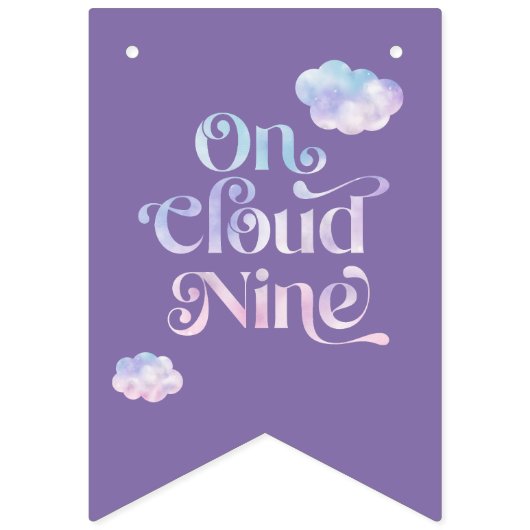 Auf Cloud Nine Happy Birthday Party Deco Wimpelkette (Erste Fahne)
