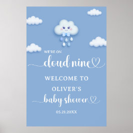 Auf Cloud Nine Modern Boy Baby Dusche Willkommen Poster