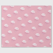 Auf Cloud Nine Modern Pink Baby Dusche Geschenkpapier (Flach)