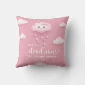 Auf Cloud Nine Modern Pink Girl Baby Dusche Kissen (Rückseite)