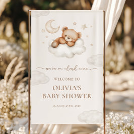 Auf Cloud Nine Teddy Bear Baby Dusche Willkommen Banner