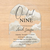 Auf Cloud Nine Watercolor Beige Brautparty Acryleinladungen (Vorderseite)