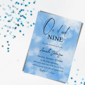 Auf Cloud Nine Watercolor Blue Brautparty Einladung