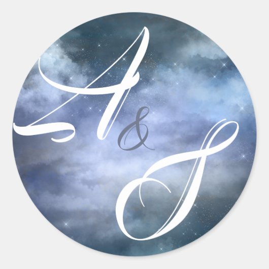 Auf Cloud Nine Wedding Runder Aufkleber (Vorderseite)