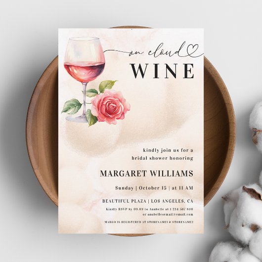 Auf Cloud Wine Theme Heft Script Brautparty Einladung