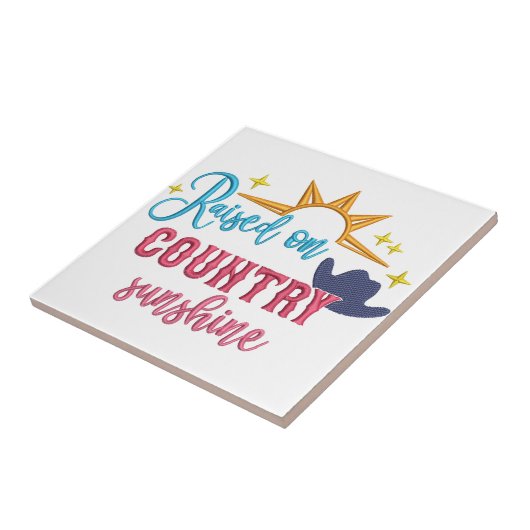 Auf Country Sunshine Zitat Western Cowboy erhoben Fliese (Seite)