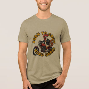 Auf Crow Road geborener Rebellenhahn Tri-Blend Shirt