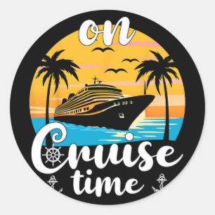 Auf Cruise Time Beach Sommerferien Matching Fami Runder Aufkleber
