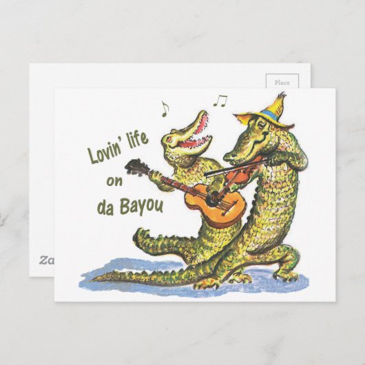 Auf da Bayou Postkarte (Vorne/Hinten)