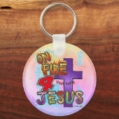 Auf das Christliche Kreuz Jesu Schlüsselanhänger (Vorderseite)