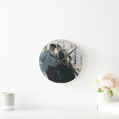 Auf Deck (Öl auf Leinwand) Runde Wanduhr (Zuhause)