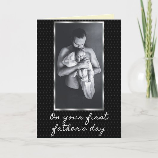 Auf deinem ersten Vatertag Foto Karte (Vorderseite)