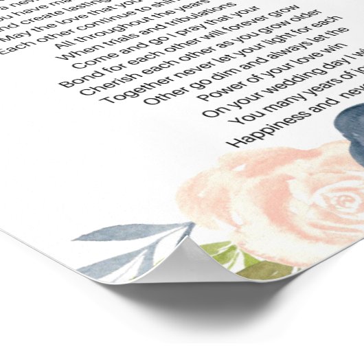 Auf deinem Hochzeitstag Hochzeitgedicht Poster (Ecke)