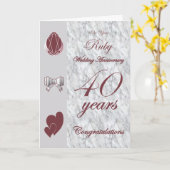 Auf deinem rubinischen Hochzeitstag Karte (Gelbe Blume)