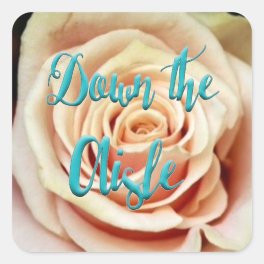 Auf dem Aisle Hochzeitsticker Quadratischer Aufkleber (Vorderseite)