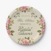 Auf dem Altar Derby Floral Brautparty Pappteller (Vorderseite)