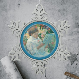 Auf dem Balkon - Mary Cassatt - Fine Art Repro Orn Schneeflocken Zinn-Ornament