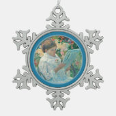 Auf dem Balkon - Mary Cassatt - Fine Art Repro Orn Schneeflocken Zinn-Ornament (Vorderseite)