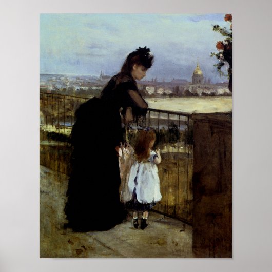 Auf dem Balkon von Berthe Morisot Poster (Vorne)