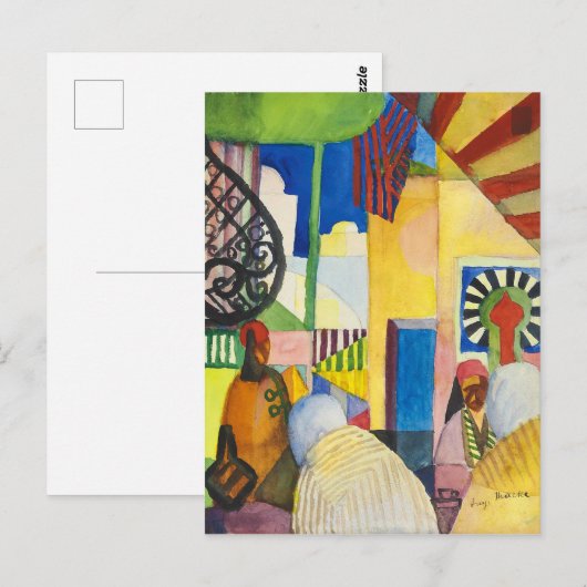 Auf dem Basar | Auguste Macke | Postkarte (Vorne/Hinten)